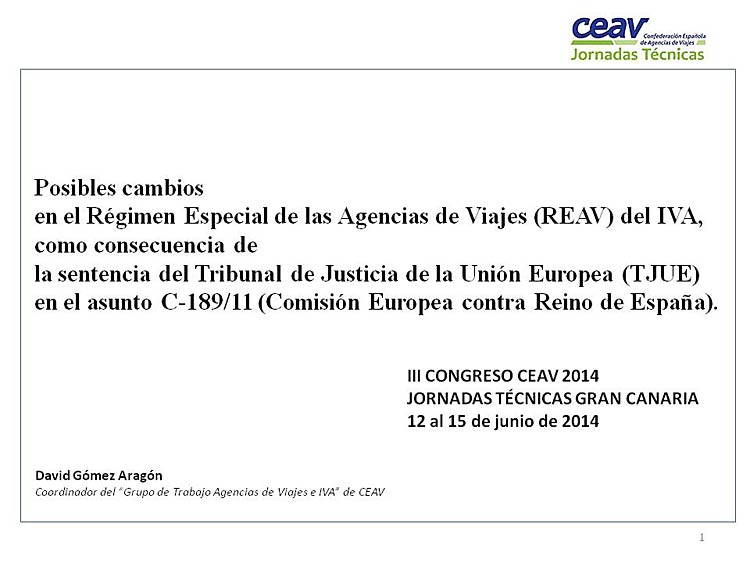 Grupo de Trabajo Agencias de Viajes e IVA, de CEAV